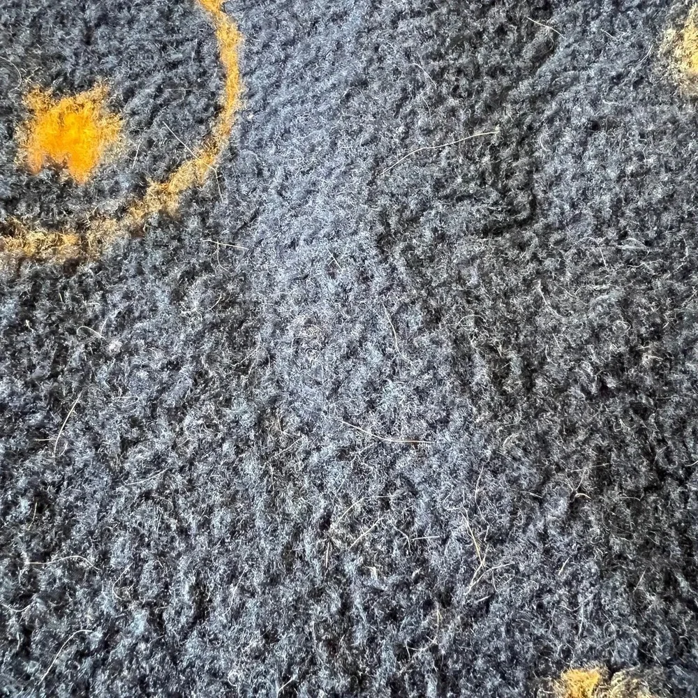 VTG Biederlack Celestial Throw Blanket Sun Moon Stars Blue Yellow USA 54x74